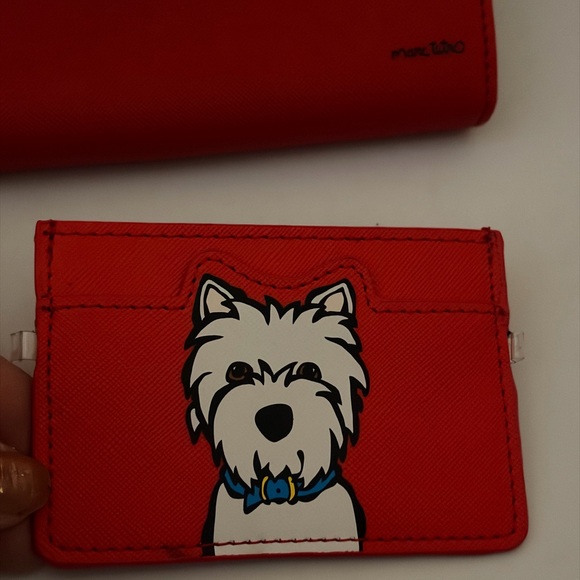 Mark Tetro red westie crossbody purse with matching small wallet - Picture 9 of 11